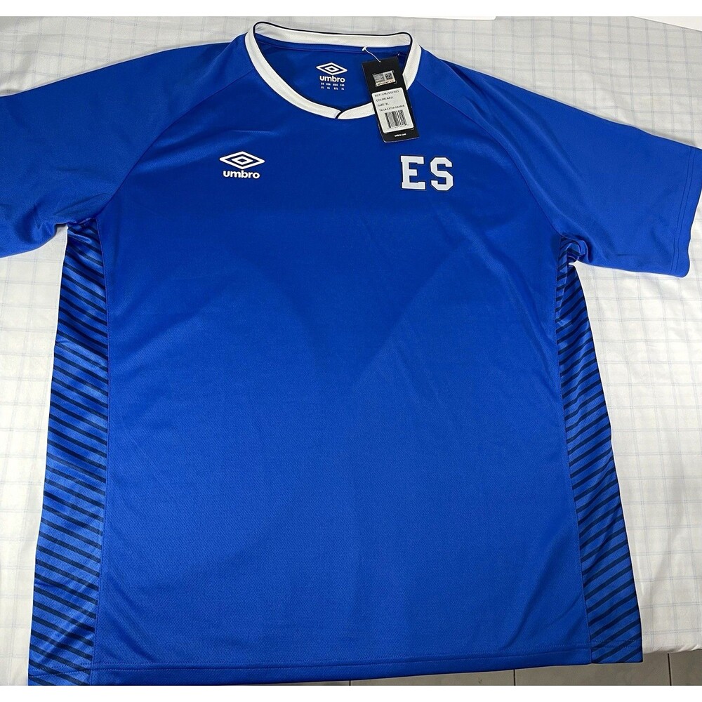 Umbro El Salvador Soccer Jersey Blue Short Sleeve XL Polyester